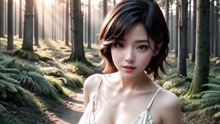 Naked Big Tits Asian walking in the forest (with pussy masturbation ASMR sound!) Uncensored Hentai - 10 image