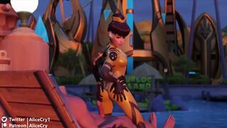 Bee Skin Dva (Bva) Rubs Her Tight Ass on a Big Cock in the Sunset - 1 image