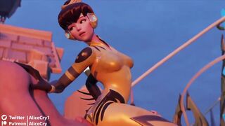 Bee Skin Dva (Bva) Rubs Her Tight Ass on a Big Cock in the Sunset - 2 image