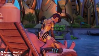 Bee Skin Dva (Bva) Rubs Her Tight Ass on a Big Cock in the Sunset - 7 image