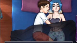 Seduce Girlfriend on his bedroom. Summertime saga Eve sex scene. - 2 image
