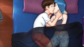 Seduce Girlfriend on his bedroom. Summertime saga Eve sex scene. - 3 image