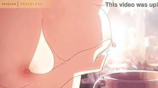 Squirting Milk, Lactating into a coffee cup Hentai Animation - 3 image