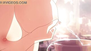 Squirting Milk, Lactating into a coffee cup Hentai Animation - 7 image