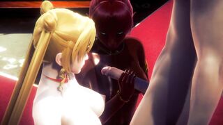 Zelda Hentai - Gerudo woman sex sucking handjob and fucked - Japanese Asian Manga Anime Film Game Porn - 3 image
