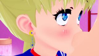 Horny Student Sailor Moon Passionately Sucks Dick l 3D SFM hentai uncensored - 3 image