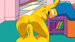 Marge fucks hard while moaning, the simpsons parody - 1 image