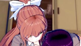 Yuri and Monika share a cock in the club! (POV) (3D Hentai) (Doki Doki Literature Club) - 5 image
