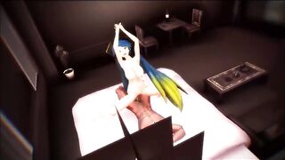 MMD Blue Hair Beauty Cowgirl Position Squirts GV00149 - 9 image