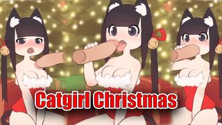 Catgirl Christmas Blowjob, Deepthroat (Gameplay) - 1 image
