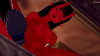 Meru the Succubus rubs and fingers her pussy. - 7 image