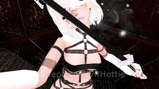 Bondage Strap Fox Girl Warms You Up in Snowed in Cabin Sword Knife Play Hentai POV Lap Dance - 5 image