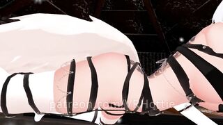 Bondage Strap Fox Girl Warms You Up in Snowed in Cabin Sword Knife Play Hentai POV Lap Dance - 7 image