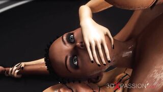 Secrets of Area 51. 3d dickgirl androids plays with a sexy ebony in the lab - 10 image