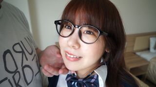 Very sensitive Japanese OTAKU girl with glasses - 1 image