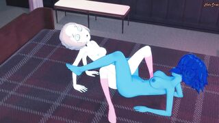 Crystal Gems Pearl and Lapis have lesbian sex on a bed - 8 image