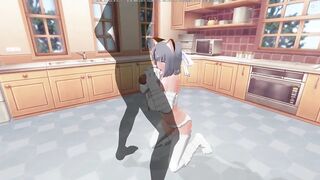 3D HENTAI Yumi sucks a big cock - 2 image