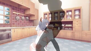 3D HENTAI Yumi sucks a big cock - 8 image