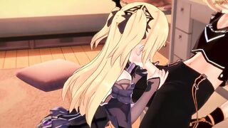 Fischl gives Aether a blowjob before 69. Genshin Impact - 3 image