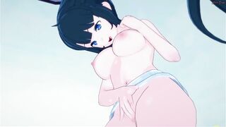 Hestia fingers her pussy until she orgasms - DanMachi Hentai - 5 image
