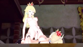 Bowsette fucking peach with a strapon. Mario Hentai. - 8 image