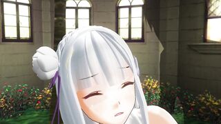 3D HENTAI Emiria Re:Zero threw her leg and fucked - 4 image