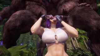 Sluty Girl mates with fairy monsters | Big Cock Monster | 3D Porn Wild Life - 2 image