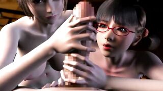 3D 78 Lucky guy and two beauty bigboob student - 8 image