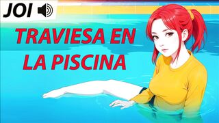 JOI hentai, naughty in the pool. Spanish voice. - 2 image