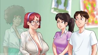 Summertime Saga - Slim Ebony Great Fuck with white Stud Creampied by White Dick - Miss Ross Sex Scenes - 2 image