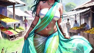 AI Generated Uncensored Anime Indian women in white clothes. - 4 image