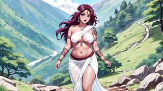 AI Generated Uncensored Anime Indian women in white clothes. - 7 image