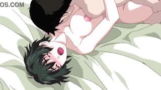 Hot anime virgin teen slides her tight pussy down on boyfriend's dick - 6 image