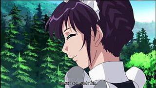 hentai maid gives a lusty blowjob to her master - 1 image