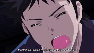 hentai maid gives a lusty blowjob to her master - 7 image