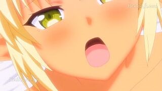 cute blonde girl on the beach hentai - 1 image