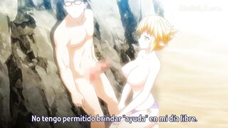 cute blonde girl on the beach hentai - 4 image