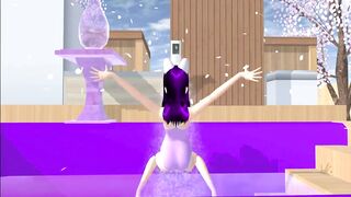 Point of view: cartoon fox girl dances on your lap (Sakura School Simulator)