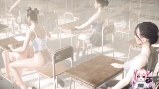 Anime Horny classmates fucking in public classroom - 4 image