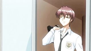 Busty hentai school girl gives a boobjob in the grass near school - 2 image