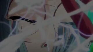 Busty hentai school girl gives a boobjob in the grass near school - 8 image