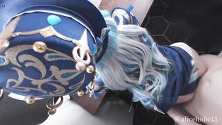Genshin Impact Furiina cosplaying multiple orgasm hentai video - 8 image