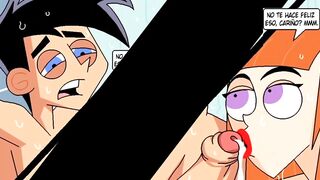 In The Shower With Stepmom / Red-Haired Milf Looked Into The Bathroom Where Her Stepson Was Washing. She Was Aroused By The Sight Of His Big Cock / Toons/ Hentai / Anime / Visual Novel / Comic / - 4 image