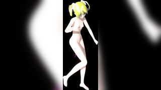 Hatsune Miku Nude Dance Popipo Song Hentai Vocaloid Vibrator and Anal Beads Mmd 3D Blonde Hair Color Edit Smixix - 4 image