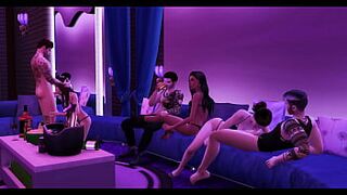 Gang Bang Sex Party At The Goth District - 3D Hentai - 1 image