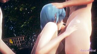 Genshin Impact Hentai 3D - Eula in a threesome fuck and blowjob with cum in her pussy and mouth - Game japanese Asian manga anime porn - 8 image