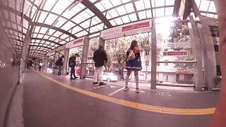 She was wearing a very short skirt and she can't help but rub my cock on her buttocks, ARRIMONES CDMX - 2 image