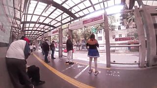 She was wearing a very short skirt and she can't help but rub my cock on her buttocks, ARRIMONES CDMX - 3 image