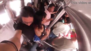 She was wearing a very short skirt and she can't help but rub my cock on her buttocks, ARRIMONES CDMX - 6 image