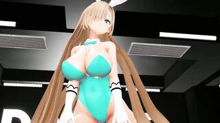 Ichinose Asuna Undress Dance Hentai Bunny Girl Playboy Big Boobs Blonde Got That Boon Song Mmd 3D - 2 image